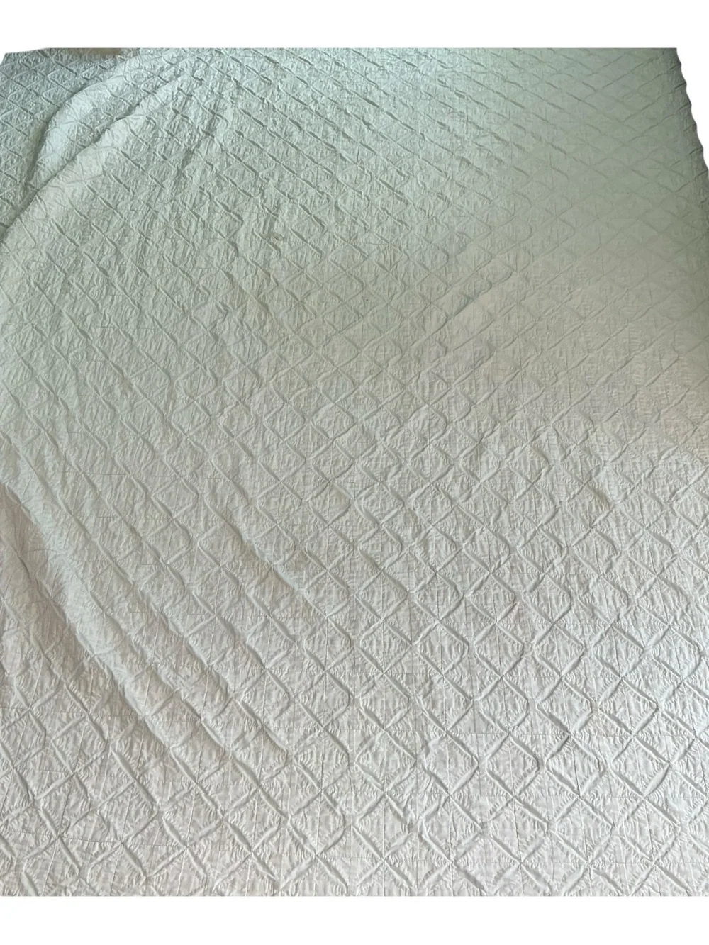 Vintage hand stitched cathedral window multicolored quilt 79 x 97 USA made